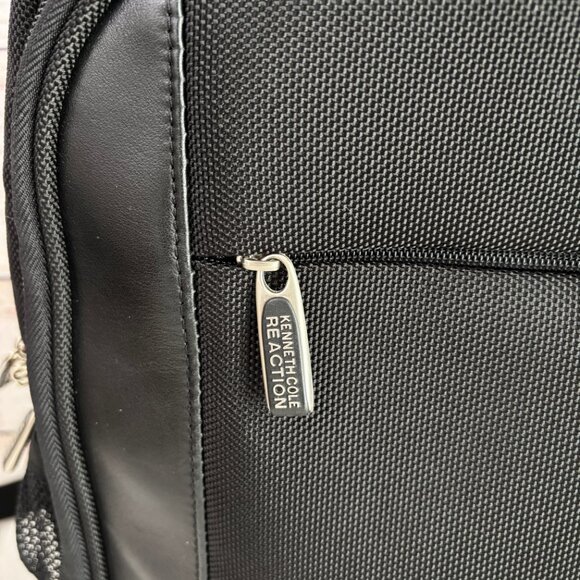 Kenneth Cole Reaction Backpack Laptop Canvas Slim Black Bag - Picture 9 of 14